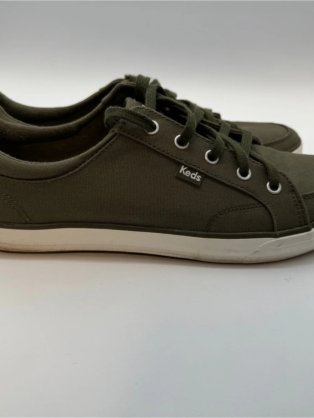 Keds Womens Sneakers 9.5 Olive Army Green Gently Used Classic Canvas Shoes